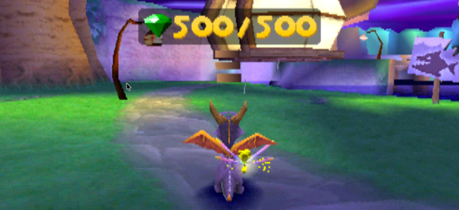 Spyro Spooky Swamp showing collection of all 500 gems